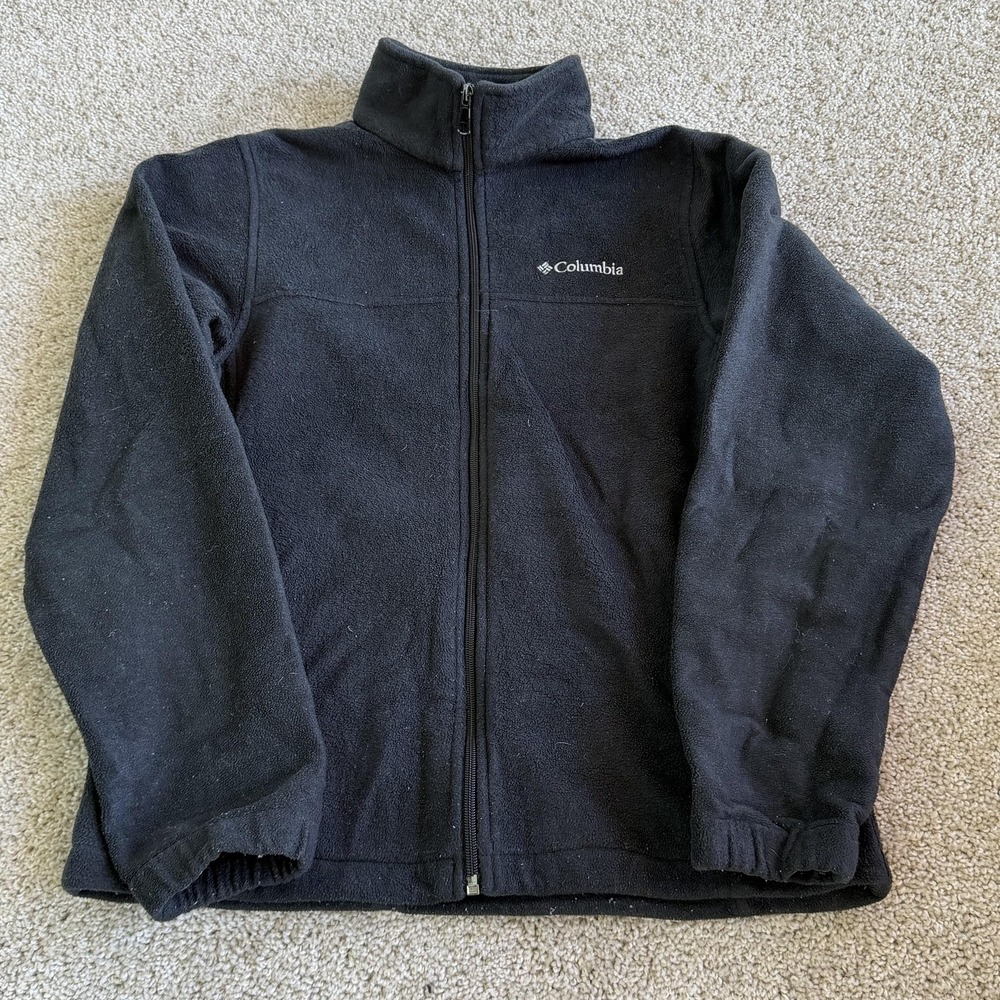 Columbia Jacket Womens Small Black Fleece Full Zip Pockets Outdoor Warm Layer